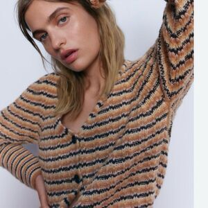 A.L.C. Cashew Rebekah Cardigan Multi Stripe